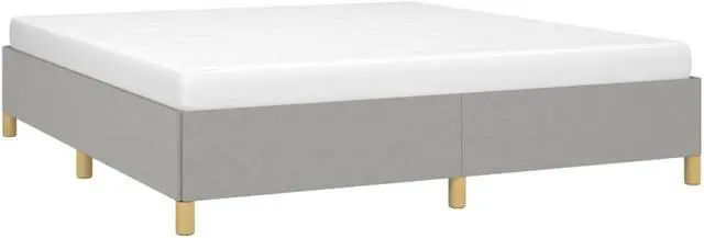 Alt view image 3 of 7 - vidaXL California King Size Bed Frame with Plywood Slats, Platform Bed Frame, Fabric Upholstered Mattress Foundation, No Box Spring Needed & Easy Assembly, Light Gray, without Mattress