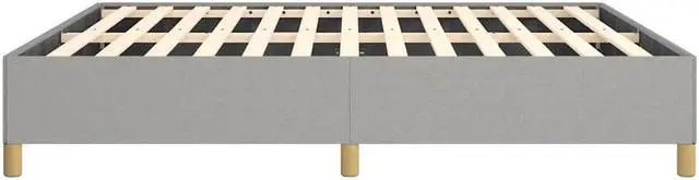 Alt view image 7 of 7 - vidaXL California King Size Bed Frame with Plywood Slats, Platform Bed Frame, Fabric Upholstered Mattress Foundation, No Box Spring Needed & Easy Assembly, Light Gray, without Mattress