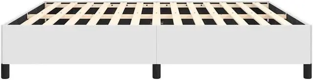 Alt view image 7 of 7 - vidaXL King Size Bed Frame with Plywood Slats, Platform Bed Frame, Faux Leather Upholstered Mattress Foundation, No Box Spring Needed & Easy Assembly, White, without Mattress