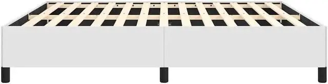 Alt view image 8 of 7 - vidaXL King Size Bed Frame with Plywood Slats, Platform Bed Frame, Faux Leather Upholstered Mattress Foundation, No Box Spring Needed & Easy Assembly, White, without Mattress