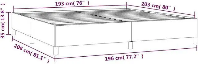 Alt view image 5 of 7 - vidaXL King Size Bed Frame with Plywood Slats, Platform Bed Frame, Faux Leather Upholstered Mattress Foundation, No Box Spring Needed & Easy Assembly, White, without Mattress