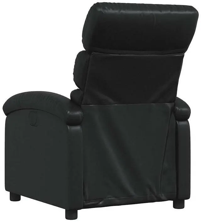 Alt view image 6 of 7 - vidaXL Manual Recliner Chair for Adults, Single Home Theater Seating with Lumbar Support & Adjustable Backrest/Footrest, Modern Reclining Sofa for Living Room, Black Leather