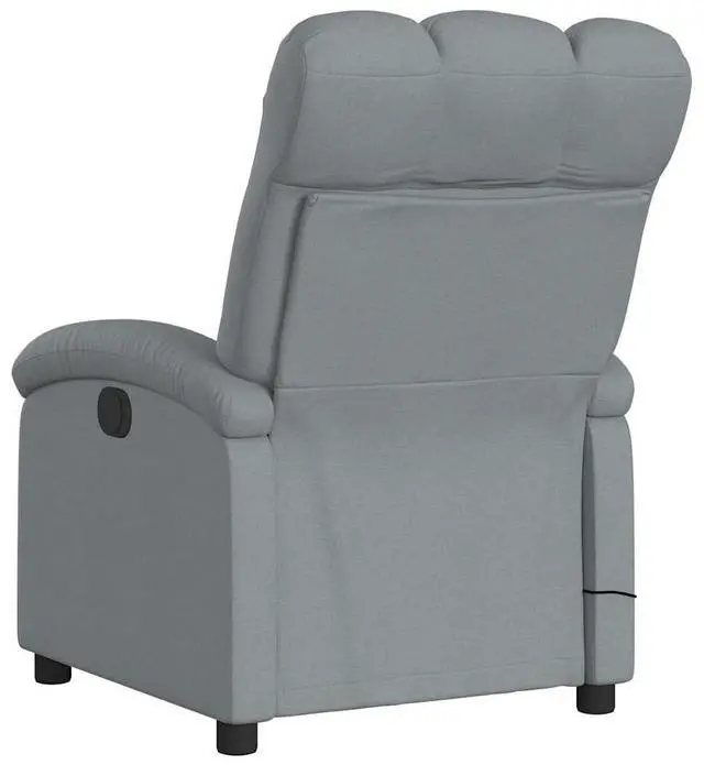 Alt view image 7 of 7 - vidaXL Massage Recliner Chair for Adults, Single Theater Seating with Vibration Massage & Manually Adjustable Backrest/Footrest, Modern Reclining Sofa for Living Room, Light Gray Fabric