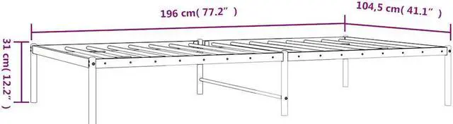 Alt view image 4 of 7 - vidaXL 12-Inch Black Metal Twin Bed Frame, Heavy-Duty Construction with Under-Bed Storage for Modern Bedroom, No Box Spring Needed & Easy Assembly, No Mattress