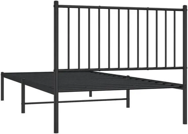 Alt view image 7 of 7 - vidaXL 12-Inch Black Metal Twin XL Bed Frame with Headboard, Heavy-Duty Construction with Under-Bed Storage for Modern Bedroom, No Box Spring Needed & Easy Assembly, No Mattress