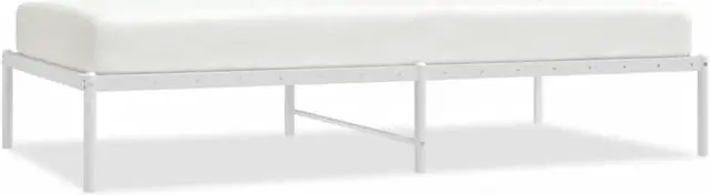 Alt view image 2 of 7 - vidaXL 12-Inch White Metal Twin Bed Frame, Heavy-Duty Construction with Under-Bed Storage for Modern Bedroom, No Box Spring Needed & Easy Assembly, No Mattress