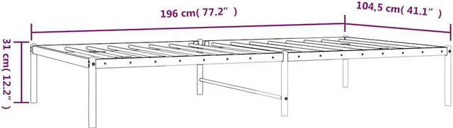Alt view image 4 of 7 - vidaXL 12-Inch White Metal Twin Bed Frame, Heavy-Duty Construction with Under-Bed Storage for Modern Bedroom, No Box Spring Needed & Easy Assembly, No Mattress