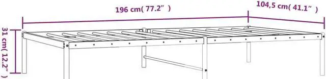 Alt view image 7 of 7 - vidaXL 12-Inch White Metal Twin Bed Frame, Heavy-Duty Construction with Under-Bed Storage for Modern Bedroom, No Box Spring Needed & Easy Assembly, No Mattress