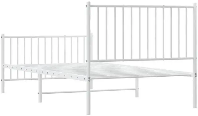 Alt view image 7 of 7 - vidaXL 12-Inch White Metal Twin XL Bed Frame with Headboard & Footboard, Heavy-Duty Construction with Under-Bed Storage for Modern Bedroom, No Box Spring Needed & Easy Assembly, No Mattress