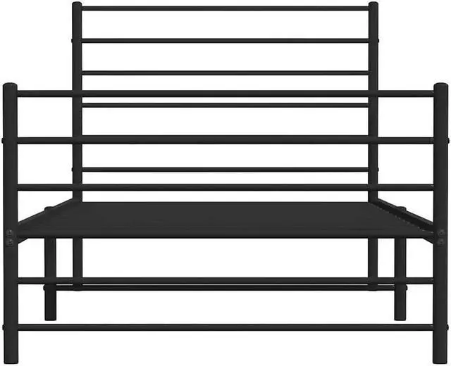 Alt view image 6 of 7 - vidaXL 12 Inch Twin XL Metal Bed Frame with Headboard & Footboard, No Box Spring Needed, Noise Free Platform Bed Frame with Steel Slats, Easy Assembly, Under Bed Storage, Minimalist, Black