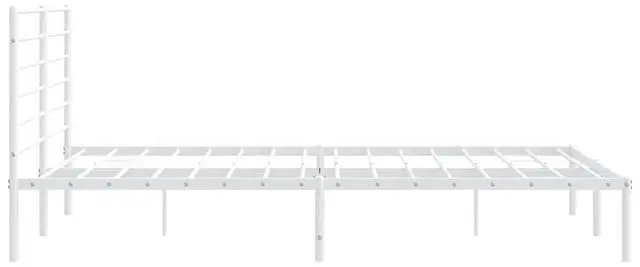 Alt view image 7 of 7 - vidaXL 12 Inch California King Metal Bed Frame with Headboard, No Box Spring Needed, Noise Free Platform Bed Frame with Steel Slats, Easy Assembly, Under Bed Storage, Minimalist, White