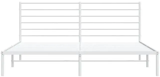 Alt view image 6 of 7 - vidaXL 12 Inch King Metal Bed Frame with Headboard, No Box Spring Needed, Noise Free Platform Bed Frame with Steel Slats, Easy Assembly, Under Bed Storage, Minimalist, White