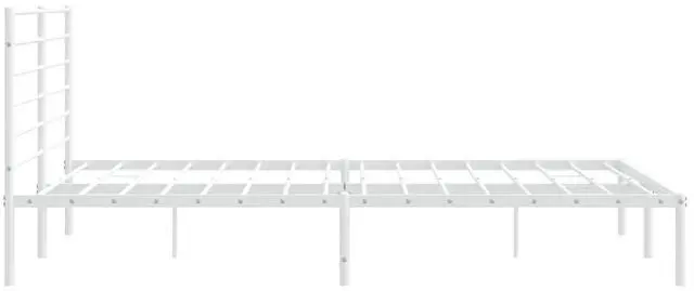 Alt view image 7 of 7 - vidaXL 12 Inch King Metal Bed Frame with Headboard, No Box Spring Needed, Noise Free Platform Bed Frame with Steel Slats, Easy Assembly, Under Bed Storage, Minimalist, White