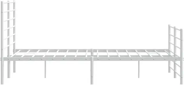 Alt view image 7 of 7 - vidaXL 12 Inch Queen Metal Bed Frame with Headboard & Footboard, No Box Spring Needed, Noise Free Platform Bed Frame with Steel Slats, Easy Assembly, Under Bed Storage, Minimalist, White