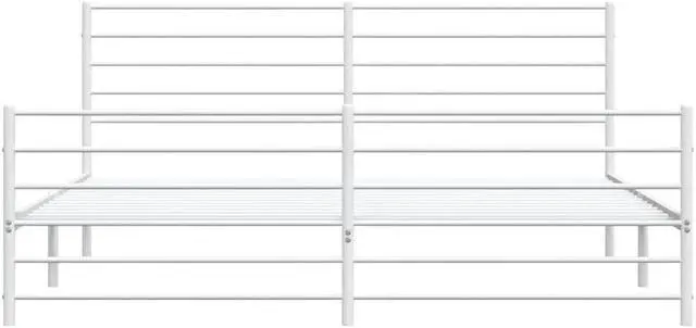 Alt view image 6 of 7 - vidaXL 12 Inch California King Metal Bed Frame with Headboard & Footboard, No Box Spring Needed, Noise Free Platform Bed Frame with Steel Slats, Easy Assembly, Under Bed Storage, Minimalist, White
