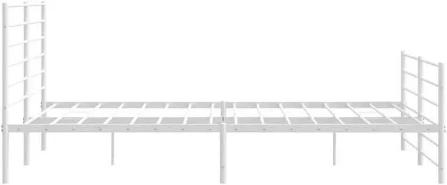 Alt view image 7 of 7 - vidaXL 12 Inch California King Metal Bed Frame with Headboard & Footboard, No Box Spring Needed, Noise Free Platform Bed Frame with Steel Slats, Easy Assembly, Under Bed Storage, Minimalist, White