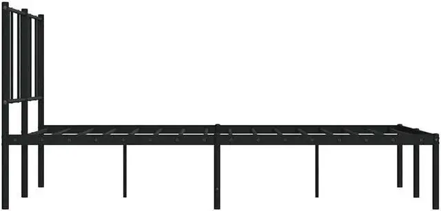 Alt view image 7 of 7 - vidaXL 12 Inch Full Metal Bed Frame with Headboard, No Box Spring Needed, Noise Free Platform Bed Frame with Steel Slats, Easy Assembly, Under Bed Storage, Minimalist, Black