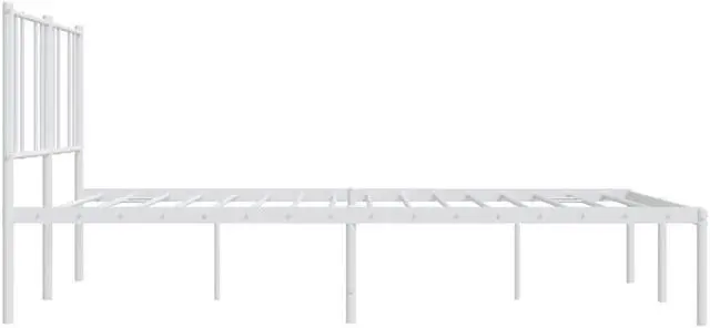 Alt view image 7 of 7 - vidaXL 12 Inch California King Metal Bed Frame with Headboard, No Box Spring Needed, Noise Free Platform Bed Frame with Steel Slats, Easy Assembly, Under Bed Storage, Minimalist, White