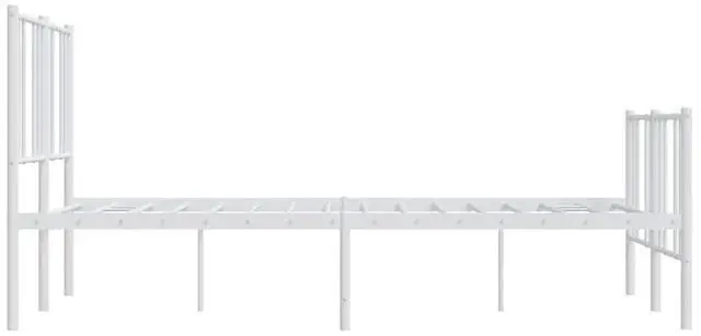 Alt view image 7 of 7 - vidaXL 12 Inch Full Metal Bed Frame with Headboard & Footboard, No Box Spring Needed, Noise Free Platform Bed Frame with Steel Slats, Easy Assembly, Under Bed Storage, Minimalist, White
