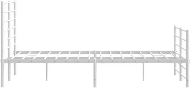 Alt view image 7 of 7 - vidaXL 12 Inch Full Metal Bed Frame with Headboard & Footboard, No Box Spring Needed, Noise Free Platform Bed Frame with Steel Slats, Easy Assembly, Under Bed Storage, Minimalist, White
