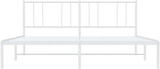 Alt view image 6 of 7 - vidaXL 12 Inch California King Metal Bed Frame with Headboard, No Box Spring Needed, Noise Free Platform Bed Frame with Steel Slats, Easy Assembly, Under Bed Storage, Minimalist, White