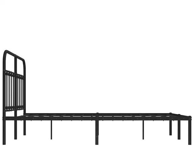 Alt view image 7 of 7 - vidaXL 12 Inch Full Metal Bed Frame with Headboard, No Box Spring Needed, Noise Free Platform Bed Frame with Steel Slats, Easy Assembly, Under Bed Storage, Minimalist, Black