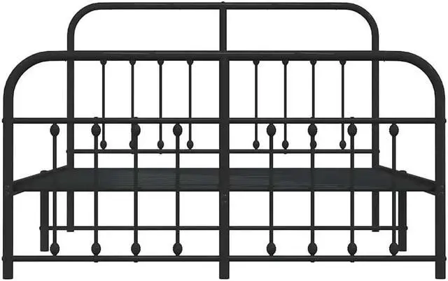 Alt view image 6 of 7 - vidaXL 12 Inch Full Metal Bed Frame with Headboard & Footboard, No Box Spring Needed, Noise Free Platform Bed Frame with Steel Slats, Easy Assembly, Under Bed Storage, Minimalist, Black