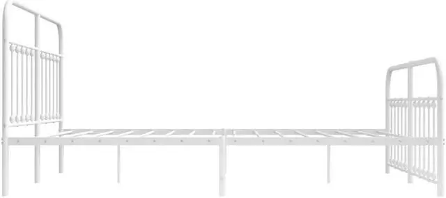 Alt view image 7 of 7 - vidaXL 12 Inch California King Metal Bed Frame with Headboard & Footboard, No Box Spring Needed, Noise Free Platform Bed Frame with Steel Slats, Easy Assembly, Under Bed Storage, Minimalist, White