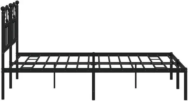 Alt view image 7 of 7 - vidaXL 12 Inch Full Metal Bed Frame with Headboard, No Box Spring Needed, Noise Free Platform Bed Frame with Steel Slats, Easy Assembly, Under Bed Storage, Minimalist, Black