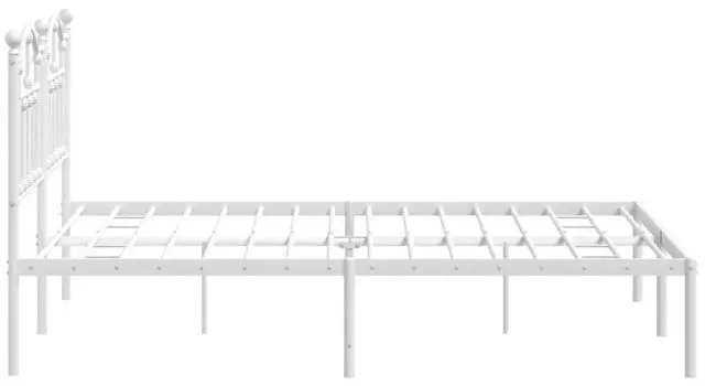 Alt view image 6 of 7 - vidaXL 12 Inch Full Metal Bed Frame with Headboard, No Box Spring Needed, Noise Free Platform Bed Frame with Steel Slats, Easy Assembly, Under Bed Storage, Minimalist, White
