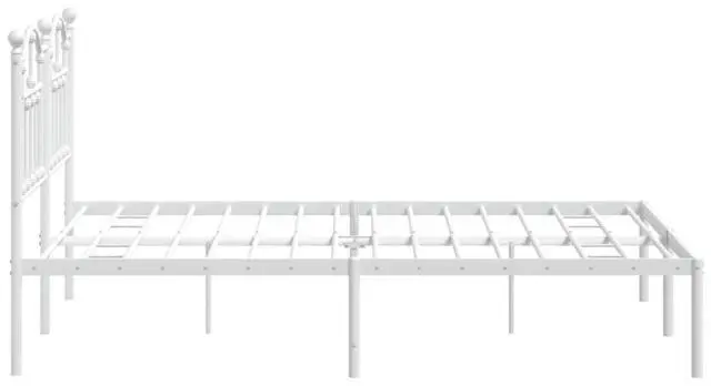 Alt view image 6 of 7 - vidaXL 12 Inch Queen Metal Bed Frame with Headboard, No Box Spring Needed, Noise Free Platform Bed Frame with Steel Slats, Easy Assembly, Under Bed Storage, Minimalist, White