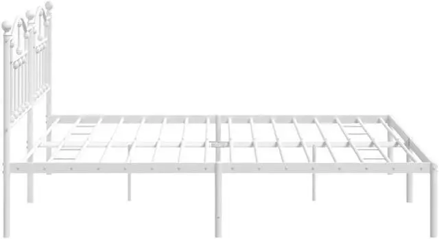 Alt view image 7 of 7 - vidaXL 12 Inch King Metal Bed Frame with Headboard, No Box Spring Needed, Noise Free Platform Bed Frame with Steel Slats, Easy Assembly, Under Bed Storage, Minimalist, White