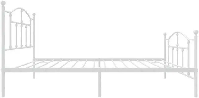 Alt view image 7 of 7 - vidaXL 12 Inch Twin Metal Bed Frame with Headboard & Footboard, No Box Spring Needed, Noise Free Platform Bed Frame with Steel Slats, Easy Assembly, Under Bed Storage, Minimalist, White