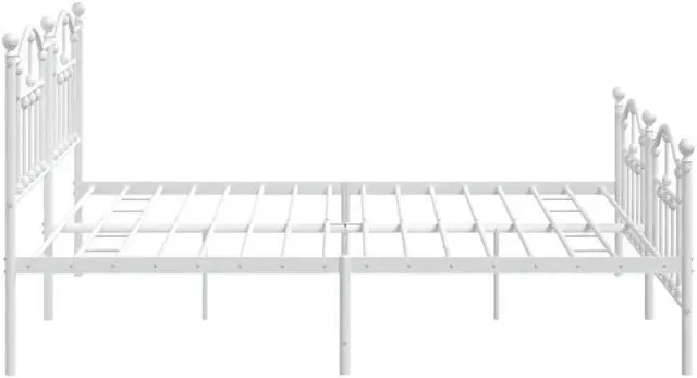 Alt view image 6 of 7 - vidaXL 12 Inch King Metal Bed Frame with Headboard & Footboard, No Box Spring Needed, Noise Free Platform Bed Frame with Steel Slats, Easy Assembly, Under Bed Storage, Minimalist, White