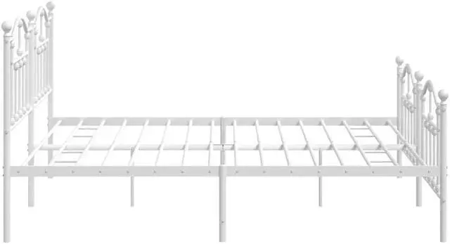 Alt view image 7 of 7 - vidaXL 12 Inch King Metal Bed Frame with Headboard & Footboard, No Box Spring Needed, Noise Free Platform Bed Frame with Steel Slats, Easy Assembly, Under Bed Storage, Minimalist, White