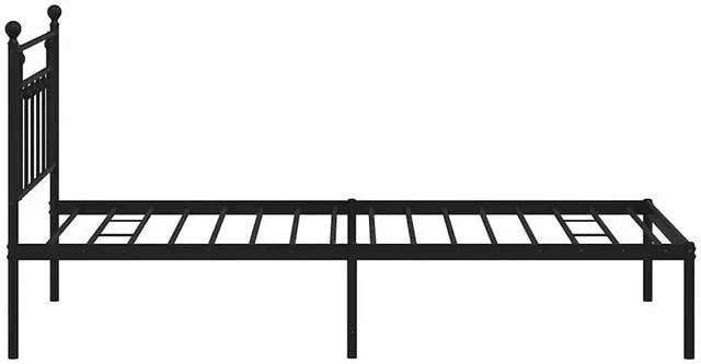 Alt view image 7 of 7 - vidaXL 12 Inch Black Twin XL Bed Frame with Headboard, Sturdy Metal Platform Bed Frame & Slats, Extra Under Bed Storage, No Box Spring Needed, without Mattress