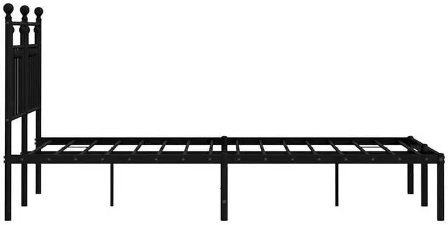 Alt view image 7 of 7 - vidaXL 12 Inch Black Full Size Bed Frame with Headboard, Sturdy Metal Platform Bed Frame & Slats, Extra Under Bed Storage, No Box Spring Needed, without Mattress