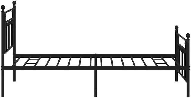 Alt view image 7 of 7 - vidaXL 12 Inch Black Twin XL Bed Frame with Headboard & Footboard, Sturdy Metal Platform Bed Frame & Slats, Extra Under Bed Storage, No Box Spring Needed, without Mattress