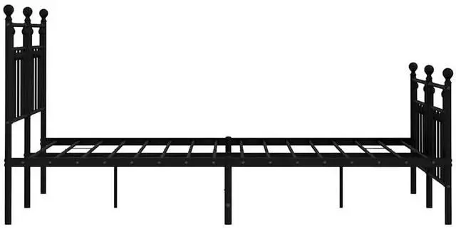 Alt view image 7 of 7 - vidaXL 12 Inch Black Queen Bed Frame with Headboard & Footboard, Sturdy Metal Platform Bed Frame & Slats, Extra Under Bed Storage, No Box Spring Needed, without Mattress