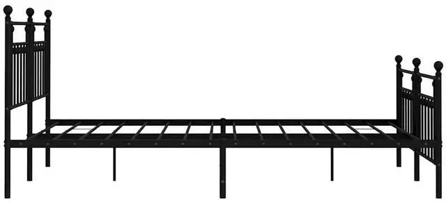 Alt view image 7 of 7 - vidaXL 12 Inch Black California King Bed Frame with Headboard & Footboard, Sturdy Metal Platform Bed Frame & Slats, Extra Under Bed Storage, No Box Spring Needed, without Mattress