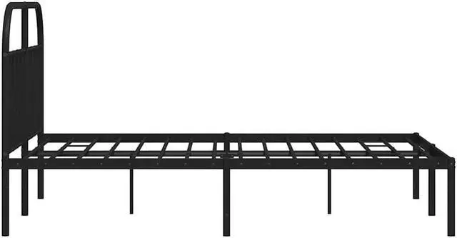 Alt view image 7 of 7 - vidaXL 12 Inch Black Full Size Bed Frame with Headboard, Sturdy Metal Platform Bed Frame & Slats, Extra Under Bed Storage, No Box Spring Needed, without Mattress