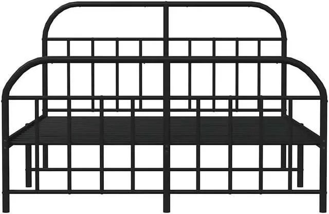 Alt view image 6 of 7 - vidaXL 12 Inch Black Full Size Bed Frame with Headboard & Footboard, Sturdy Metal Platform Bed Frame & Slats, Extra Under Bed Storage, No Box Spring Needed, without Mattress