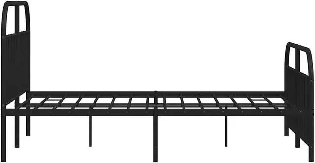 Alt view image 7 of 7 - vidaXL 12 Inch Black Full Size Bed Frame with Headboard & Footboard, Sturdy Metal Platform Bed Frame & Slats, Extra Under Bed Storage, No Box Spring Needed, without Mattress
