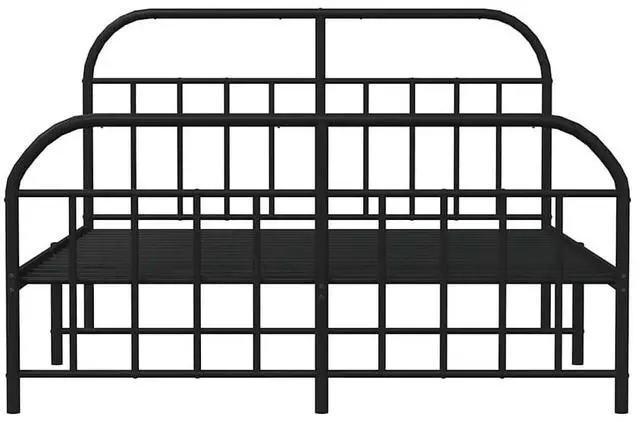 Alt view image 6 of 7 - vidaXL 12 Inch Black California King Bed Frame with Headboard & Footboard, Sturdy Metal Platform Bed Frame & Slats, Extra Under Bed Storage, No Box Spring Needed, without Mattress