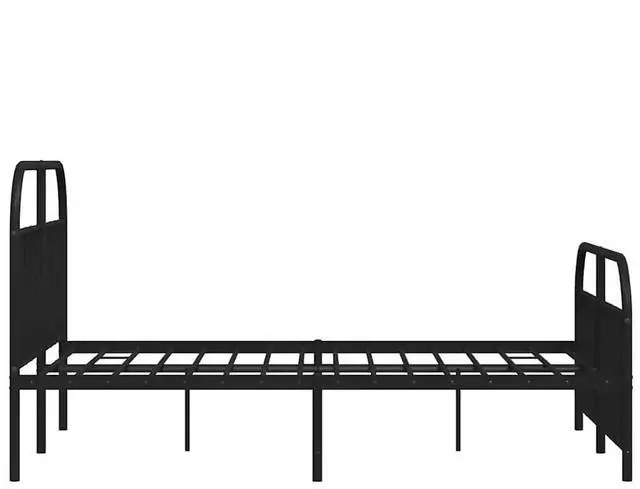 Alt view image 7 of 7 - vidaXL 12 Inch Black California King Bed Frame with Headboard & Footboard, Sturdy Metal Platform Bed Frame & Slats, Extra Under Bed Storage, No Box Spring Needed, without Mattress