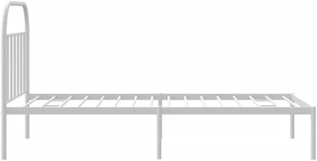 Alt view image 7 of 7 - vidaXL 12 Inch White Twin XL Bed Frame with Headboard, Sturdy Metal Platform Bed Frame & Slats, Extra Under Bed Storage, No Box Spring Needed, without Mattress