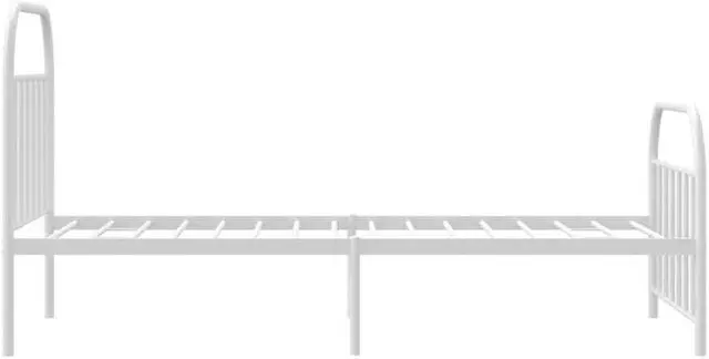 Alt view image 7 of 7 - vidaXL 12 Inch White Twin XL Bed Frame with Headboard & Footboard, Sturdy Metal Platform Bed Frame & Slats, Extra Under Bed Storage, No Box Spring Needed, without Mattress