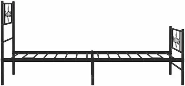 Alt view image 7 of 7 - vidaXL 12 Inch Modern Black Twin XL Bed Frame with Headboard & Footboard, Sturdy Metal Platform Bed Frame & Slats, Extra Under Bed Storage, No Box Spring Needed, without Mattress