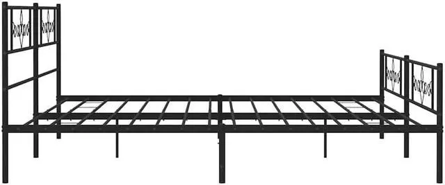 Alt view image 7 of 7 - vidaXL 12 Inch Modern Black California King Bed Frame with Headboard & Footboard, Sturdy Metal Platform Bed Frame & Slats, Extra Under Bed Storage, No Box Spring Needed, without Mattress