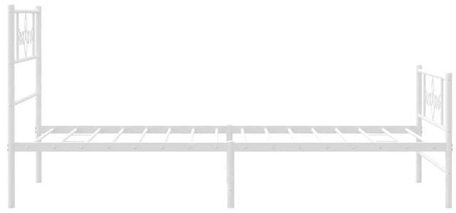 Alt view image 7 of 7 - vidaXL 12 Inch Modern White Twin Bed Frame with Headboard & Footboard, Sturdy Metal Platform Bed Frame & Slats, Extra Under Bed Storage, No Box Spring Needed, without Mattress